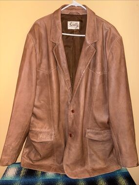 Scully Men's Tan Leather Blazer Jacket